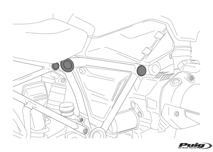 Puig Chassis Plugs Honda Monkey 125 19' C/Black - Moottoripyörän ruuvit & kiinikkeet - D443136 - 1