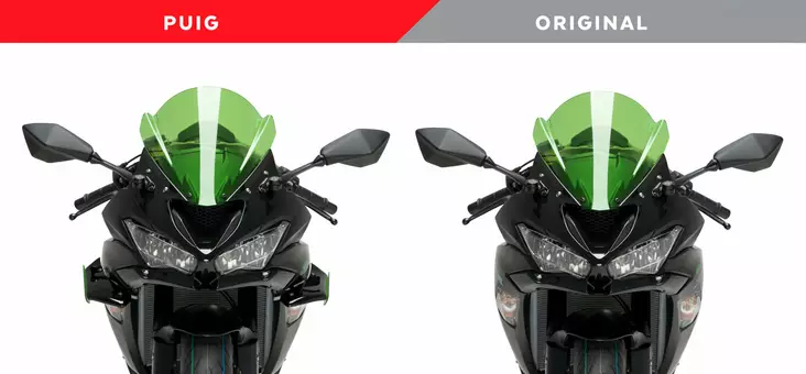 Puig Downforce Spoilers Forkawasaki Zx-6R 18' C/Black - Moottoripyörän katteet & tuulenohjaimet - D337066 - 1