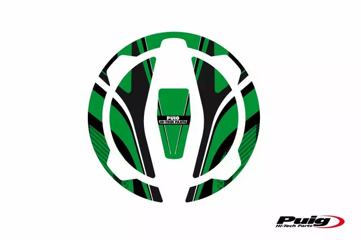 Puig Fuel Cap Cover Mod. Radikal Kawasaki C/Green - Moottoripyörän tarrasarjat - D302416 - 1