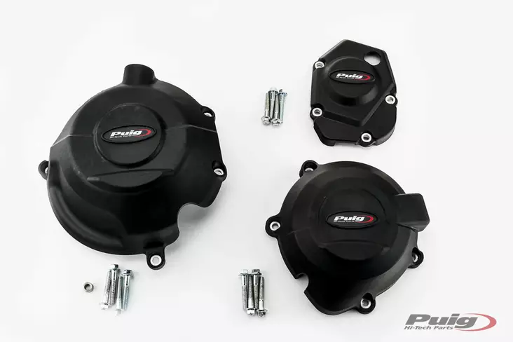 Puig Kit 3 Caps Engine Cover Kawasaki Z1000/Z900 C/Blac - Moottoripyörän moottorin suojakopat - D337356 - 1