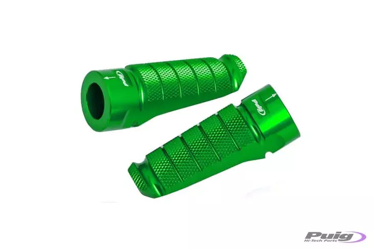 Puig Pair Footrests Hi-Tech Racing Right/Left C/Green - Moottoripyörän jalkatapit - D299476 - 1