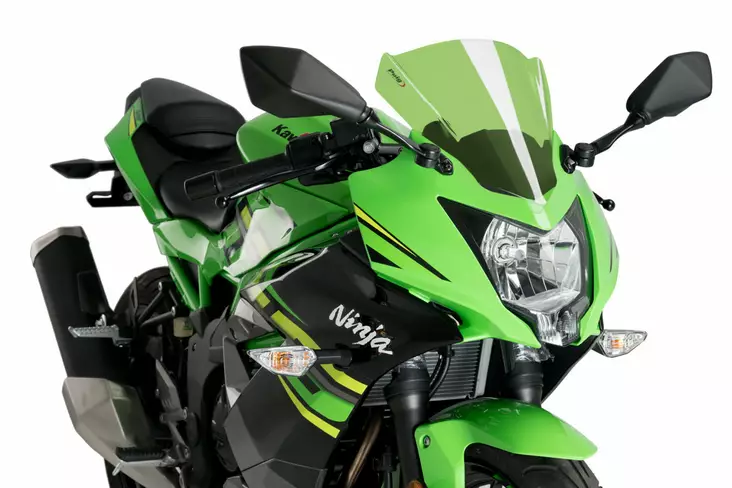 Puig Racing Screen Kawasaki Ninja 125 19' C/Green - Moottoripyörän tuulisuojat - D337696 - 1