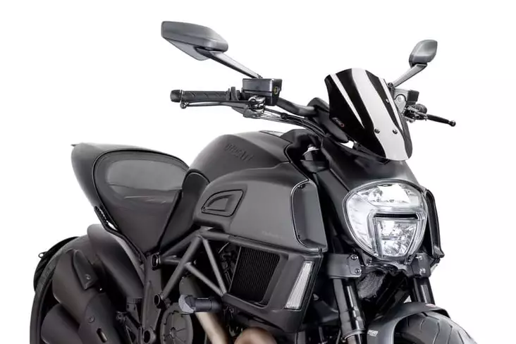 Puig Screen New Gen. Sport Ducati Diavel 14-18' C/Black - Moottoripyörän tuulisuojat - D300946 - 1