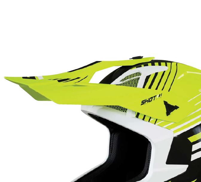 SHOT Lippa Lite Fury Navy/Neon Keltainen Kiiltävä - Offroad kypärien lipat - D409516 - 1