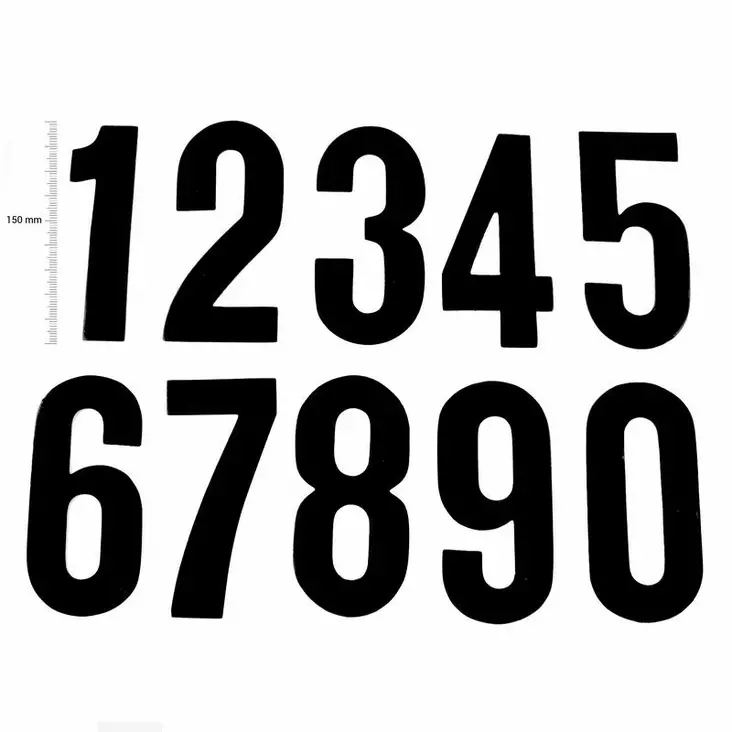 TMV Digits 150mm Black '5' (20pcs) - Numeropohjat ja kilpanumerot - D449556 - 1