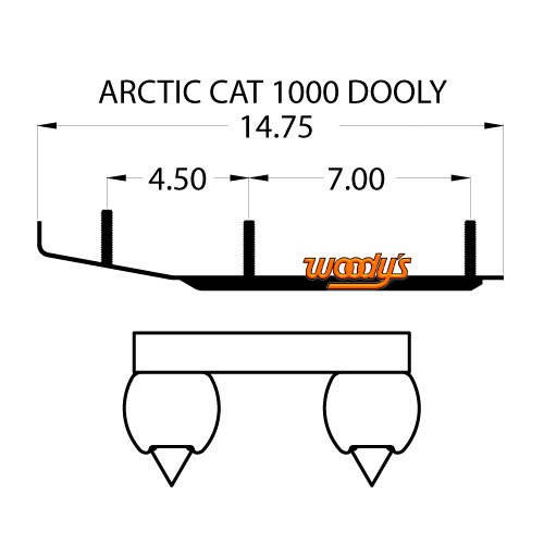 Woodys Dooly Arctic Cat Trail Ohjausrauta 6" 1kpl/pakkaus - Moottorikelkan ohjausraudat - D242186 - 1