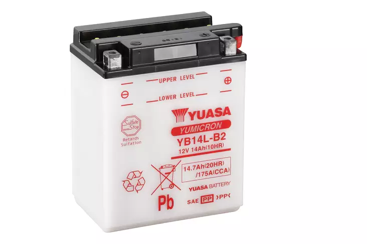 Yuasa akku YB14L-B2 (cp) Happopatruuna mukana (4) - Akut - D766 - 1
