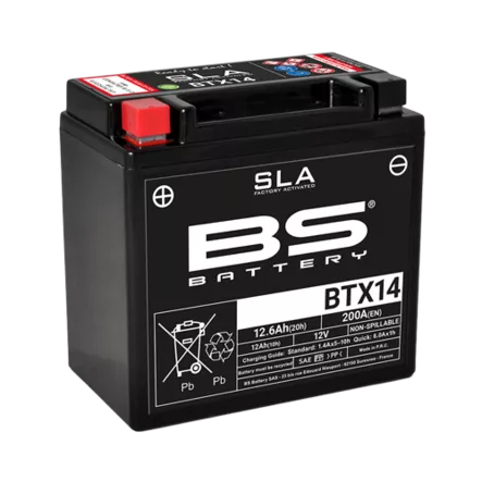 BS Battery BTX14 (FA) SLA - Sealed & Activated - Akut - D262617 - 1