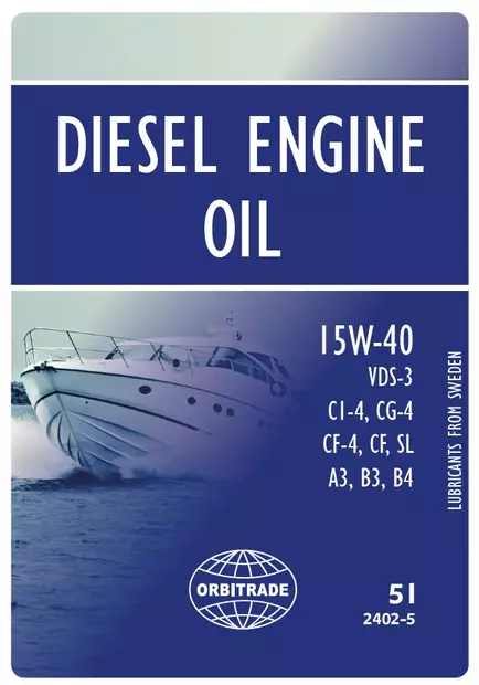 Orbitrade Diesel engine oil 15W40 5L - Marineöljyt & lisäaineet - D236677 - 1