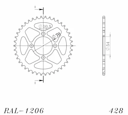 Supersprox Alu Takaratas HO CBR125 04-10 Punainen 42 - Moottoripyörän takarattaat - D212107 - 1
