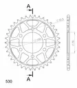 Supersprox Teräs takaratas 816.38 - Moottoripyörän takarattaat - D26787 - 2