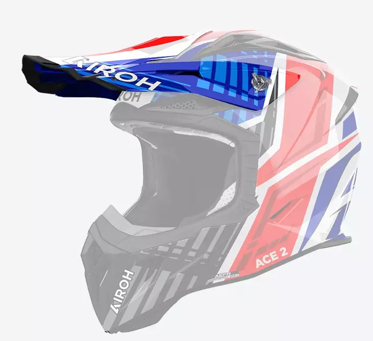 Airoh Aviator Ace 2 Peak Proud Blue/Red Gloss - Offroad kypärien lipat - D499147 - 1