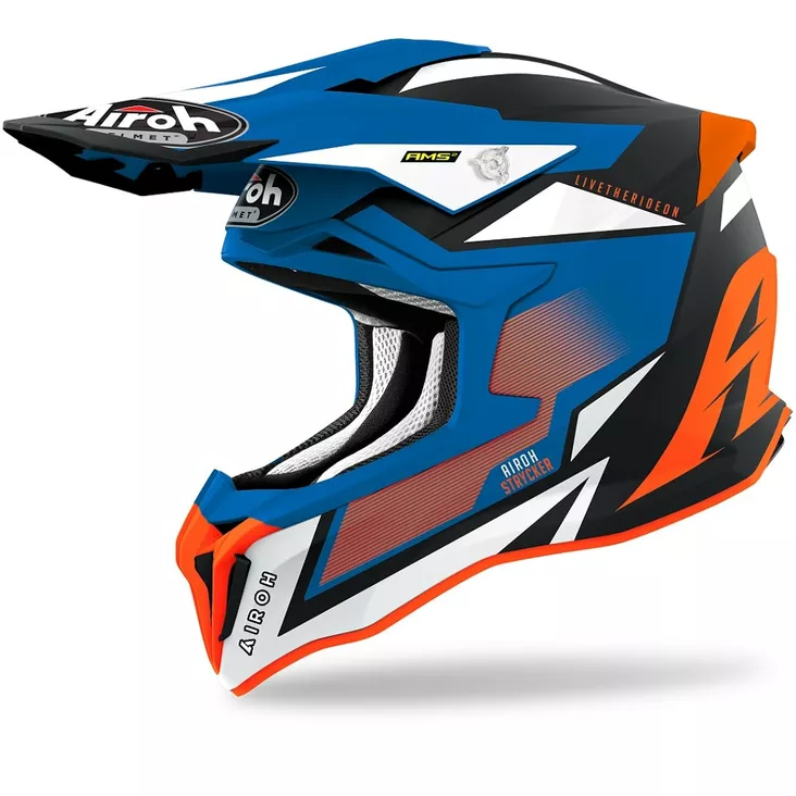 Airoh Kypärä Strycker Axe oranssi/sininen matta - Offroad-kypärät - D356847 - 1