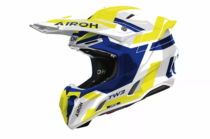 Airoh Kypärä Twist 3 Dynasty Sininen/Keltainen kiiltävä - Offroad-kypärät - D522617 - 1