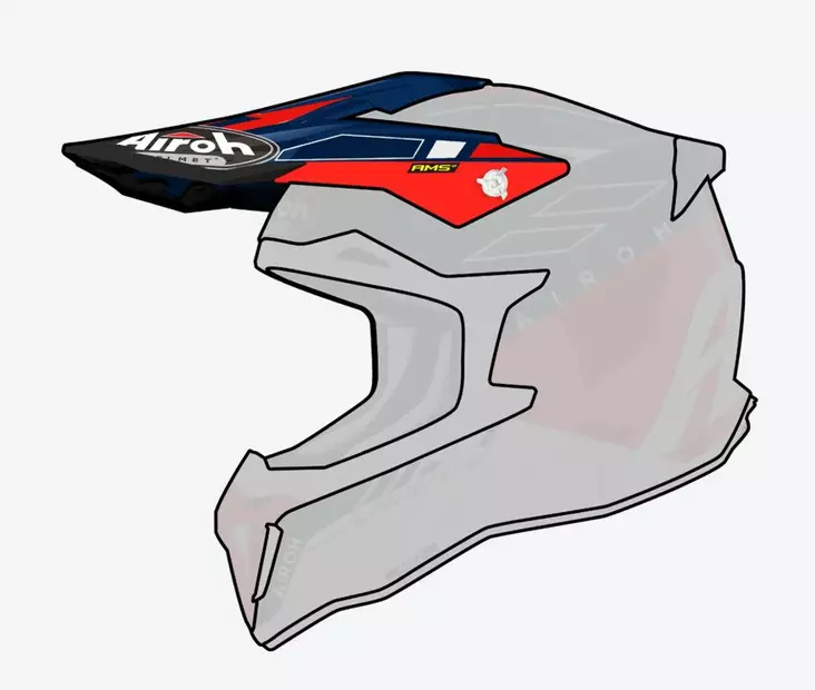 Airoh Strycker Peak Skin Red gloss - Offroad kypärien lipat - D499167 - 1