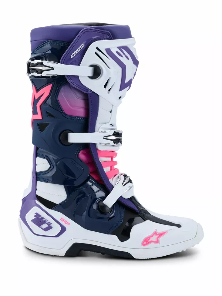 Alpinestars Ajosaapas Tech 10 Valkoinen/Lila/Fluo Pinkki - Offroad ajosaappaat - D513757 - 1
