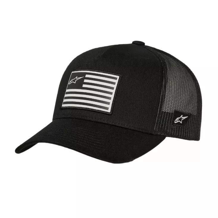 Alpinestars Hat Flag Snapback Black/Black One Size - Pipot & lippikset - D512587 - 1