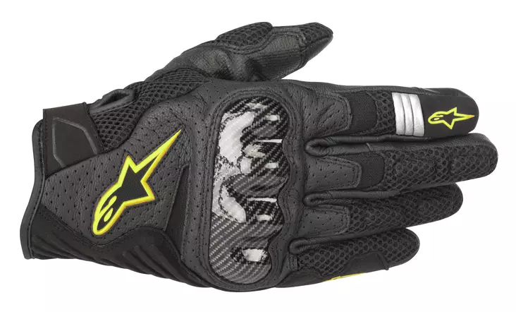 Alpinestars Käsine SMX-1 Air v2 musta/Fl kelt. - Lyhyet moottoripyörähanskat - D237767 - 1