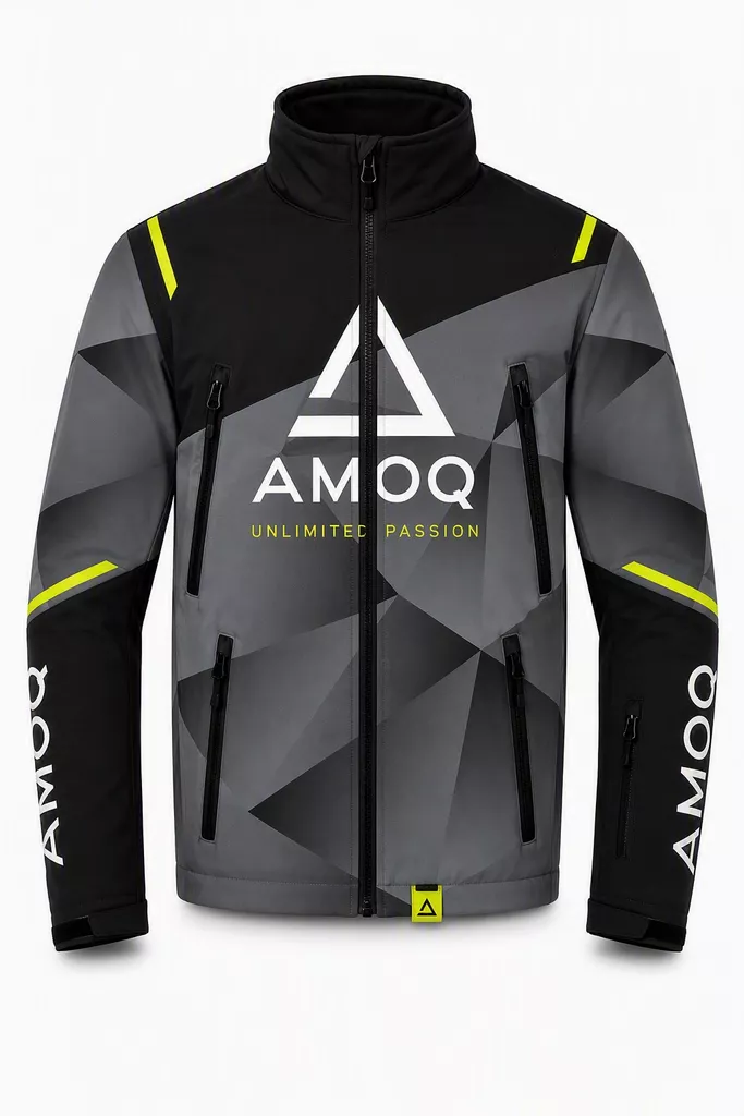 AMOQ Apex V2 Racing Takki YOUTH Musta/Harmaa/Hivis Keltainen - Kelkkailutakit - D547717 - 1