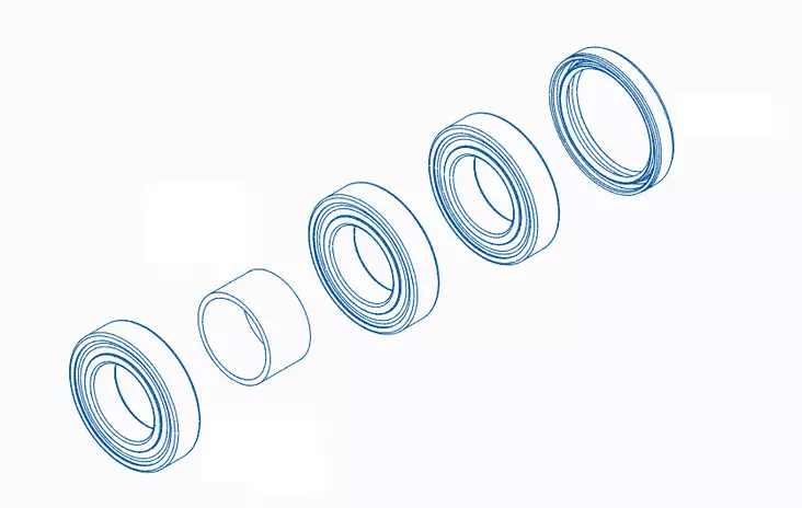 Camso UTV 4S1 Hub axle S-Kit 3 Bearings - Mönkijän telasarjojen varaosat - D311987 - 1