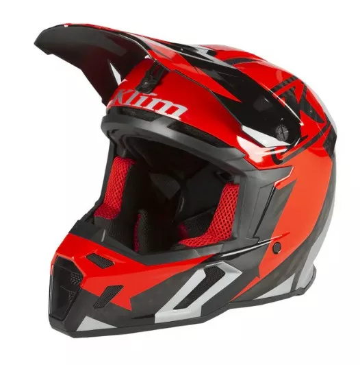 F5 Helmet ECE Amp Fiery Red - Metallic Silver - Offroad-kypärät - 143657 - 1