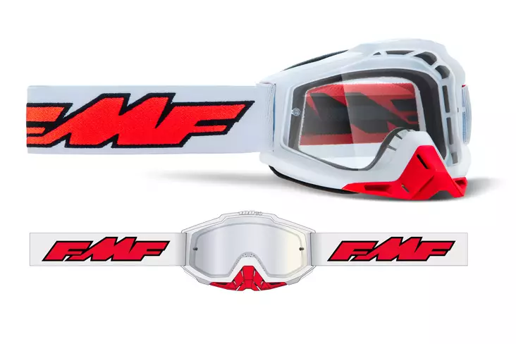 FMF POWERBOMB Goggle Rocket Valkoinen - Kirkas Linssi - Offroad ajolasit - D440927 - 1
