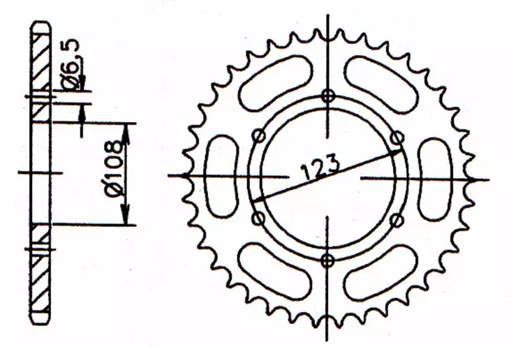 Forte Takaratas 53 hammasta (420), Ø108mm, Aprilia 14- / Derbi 11- / Gilera 10- - Mopon Takarattaat - D479777 - 1