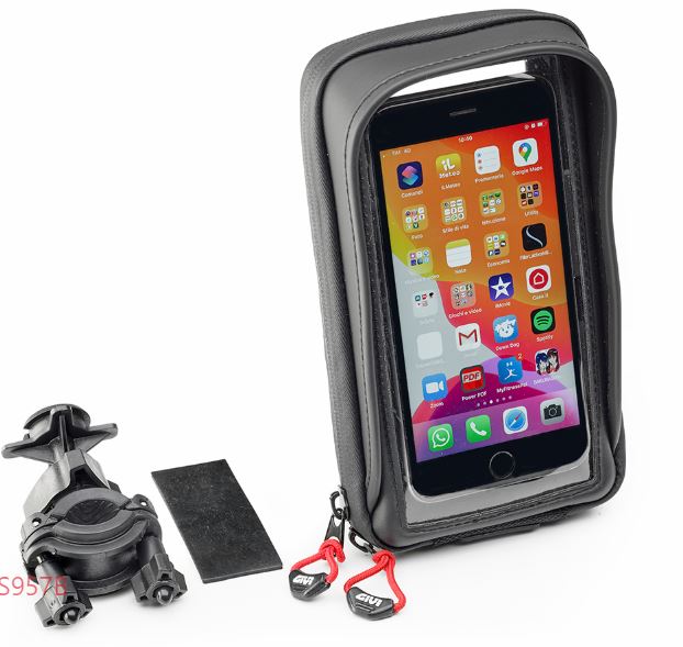 Givi älypuhelin/GPS tasku Iphone X/XS Galaxy S7-S10 ohjaustanko kiinnityksellä - Moottoripyörän matkapuhelintarvikkeet - D368747 - 1