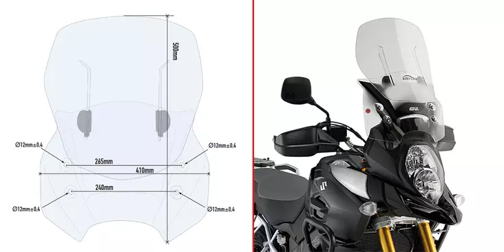 Givi Specific sliding wind-screen Suzuki DL1000 V-STROM (2014) - Moottoripyörän tuulisuojat - D507517 - 1