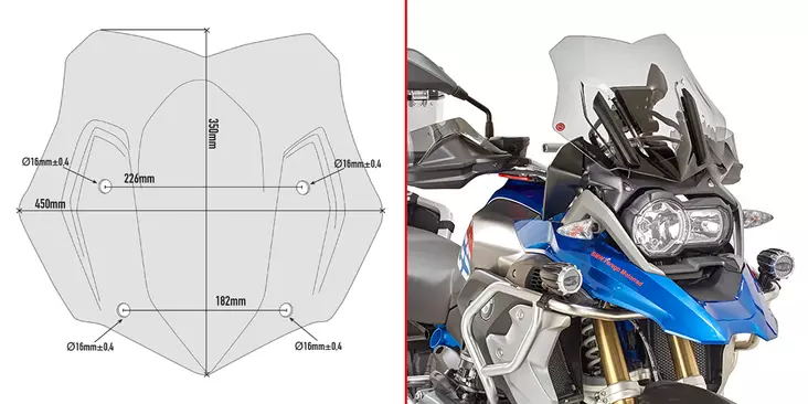 GIVI SPOILER BMW R1200GS '16-17 - Moottoripyörän tuulisuojat - D332167 - 1