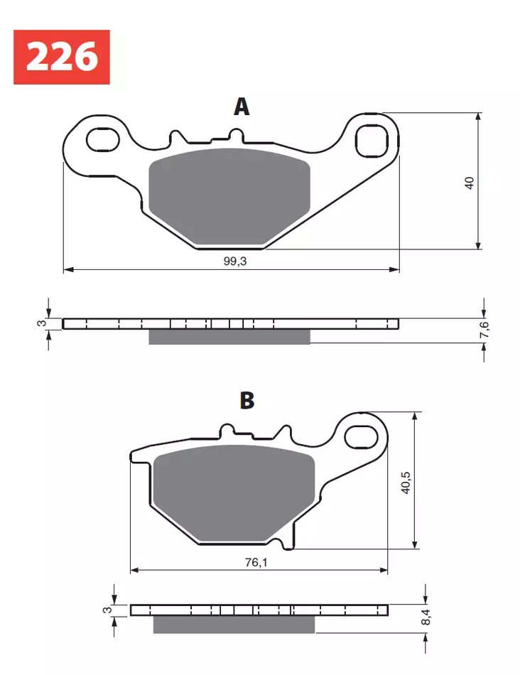 GOLDFREN Jarrupalat 226 Ceramic Carbon K1 - Moottoripyörän jarrupalat - D227837 - 1