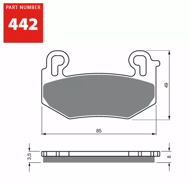 GOLDFREN Jarrupalat 442 Ceramic Carbon AD - Moottoripyörän jarrupalat - D521737 - 1