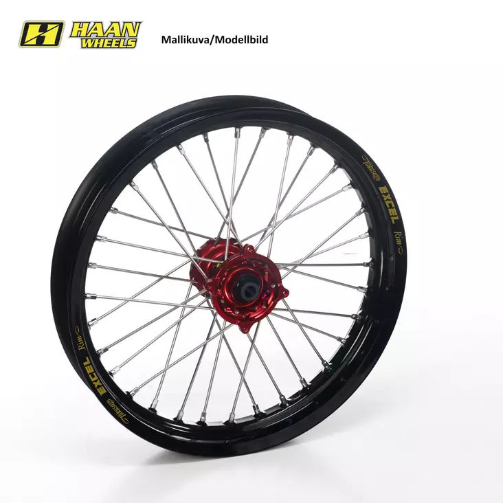 Haan wheel KTM SX/SX-F 15-.. MC/F EC/F 21-.. 21-1,60 RED HUB/BLACK RIM - Moottoripyörän täydelliset vanteet - D417447 - 1