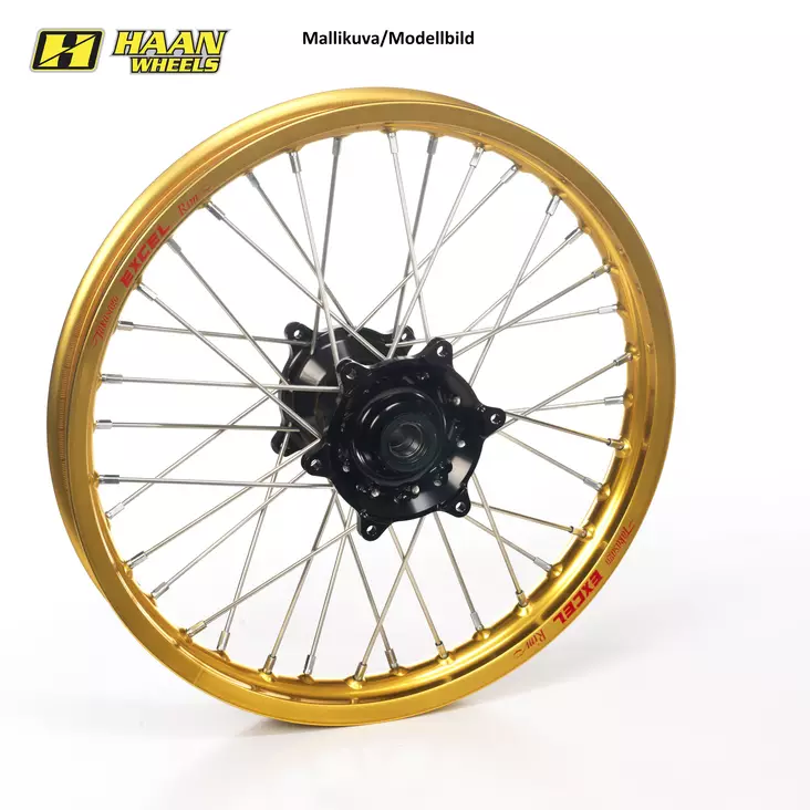 Haan wheel Tenere 700 21-1,85 BLACK HUB/GOLD RIM - Moottoripyörän täydelliset vanteet - D507957 - 1