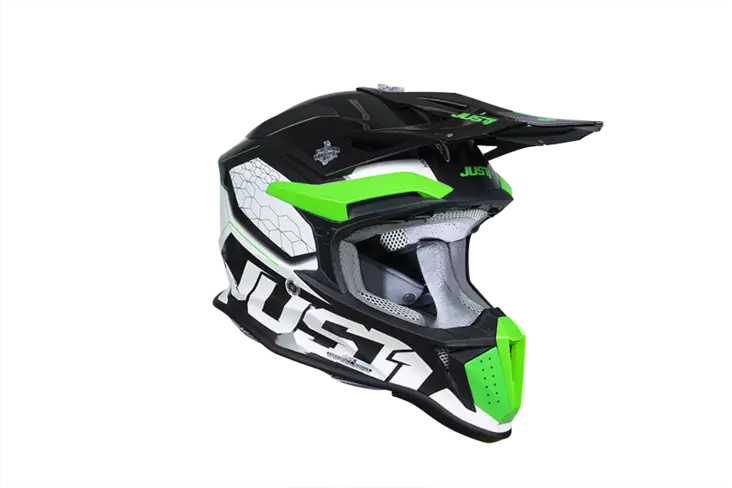 Just1 Kypärä J-18 F Hexa Vihreä Fluo/Valkoinen/Titanium - Offroad-kypärät - D444897 - 1