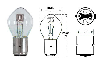 Polttimo 12v 35/35w Ba 20d - Polttimot - D495147 - 1