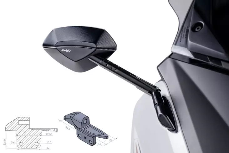 Puig Adapter Right Side For Fairing Tmax 12'-13' - Moottoripyörän ruuvit & kiinikkeet - D302767 - 1