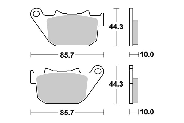 Sbs Jarrupalat Sintered Taakse - Moottoripyörän jarrupalat - D65827 - 1