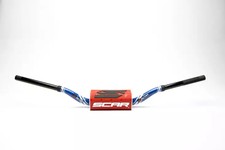 Scar Handlebar O² COLOR Ø28,6 (1 1/8”) - HIGH - BLUE Bar - RED Bar pad - Moottoripyörän ohjaustangot - D480487 - 1