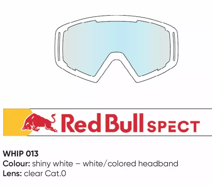 Spect Red Bull Whip MX Goggles Singel lens white clear - Offroad ajolasit - D433917 - 1