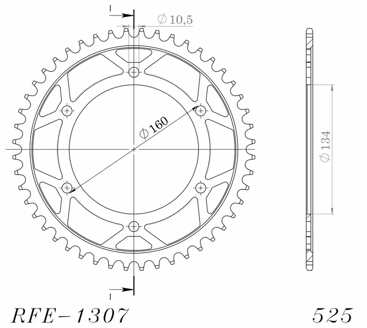 Supersprox / JT Teräs takaratas 1307.45 - Moottoripyörän takarattaat - D26607 - 2