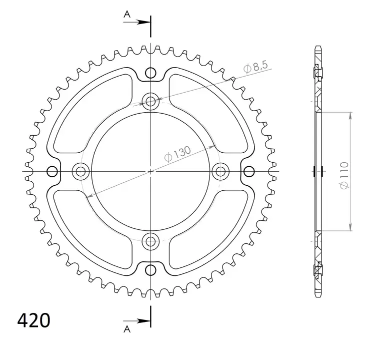 Supersprox Stealth Takaratas HO CR80/85CRF150 Kulta 56 - Moottoripyörän takarattaat - D182877 - 1