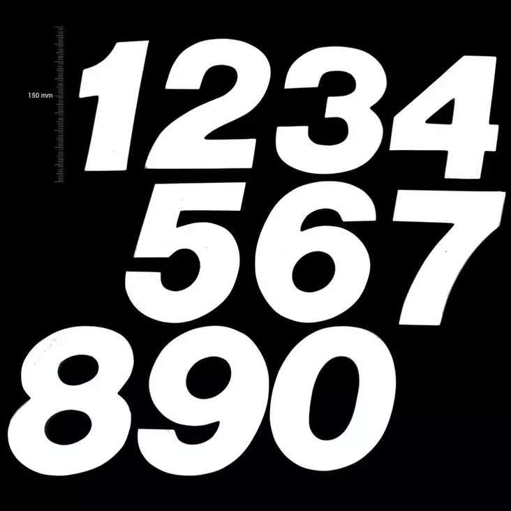 TMV MX Digits 150mm White '1' (3pcs) - Numeropohjat ja kilpanumerot - D450017 - 1