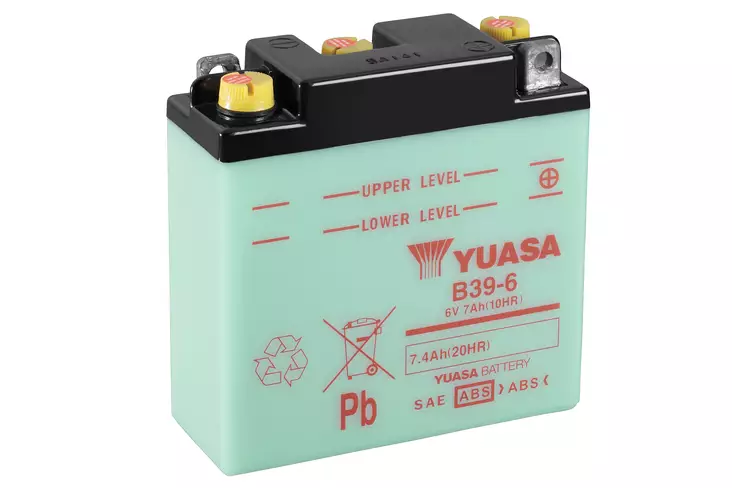 Yuasa akku, B39-6 (dc) 6V akkuhappoa ei mukana - Akut - D307607 - 1
