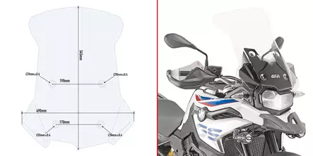 GIVI Windscreen BMW F850GS 2018- - Moottoripyörän tuulisuojat - D332168 - 1