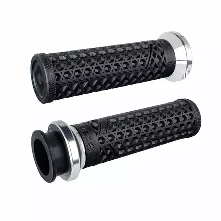 ODI Street Grips V-TWIN Lock-On VANS Signature-Indian TBW BLACK/Silver - Moottoripyörän kahvakumit - D510218 - 1