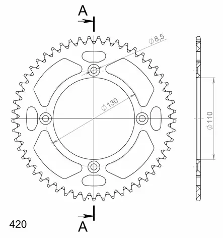 Supersprox Alu Takaratas HO CR80/85/150 Punainen 53 - Moottoripyörän takarattaat - D210148 - 2
