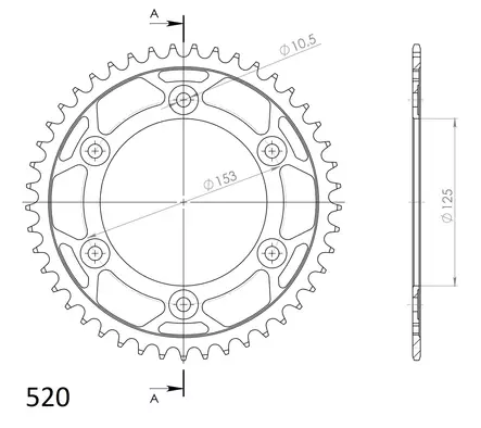 Supersprox / JT Teräs takaratas 301.45 - Moottoripyörän takarattaat - D216678 - 2