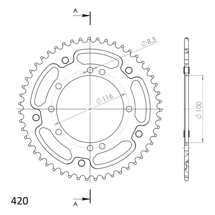Supersprox Stealth Takaratas KA KX80/85 Kulta 51 - Moottoripyörän takarattaat - D182888 - 1