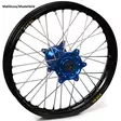 Haan wheel CRF450 13- 19-2,15 BLUE HUB/BLACK RIM/BLACK SPO/BLUE NIP - Moottoripyörän täydelliset vanteet - D247318 - 1